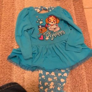 Paw patrol flair shirt looks great with black leggings too